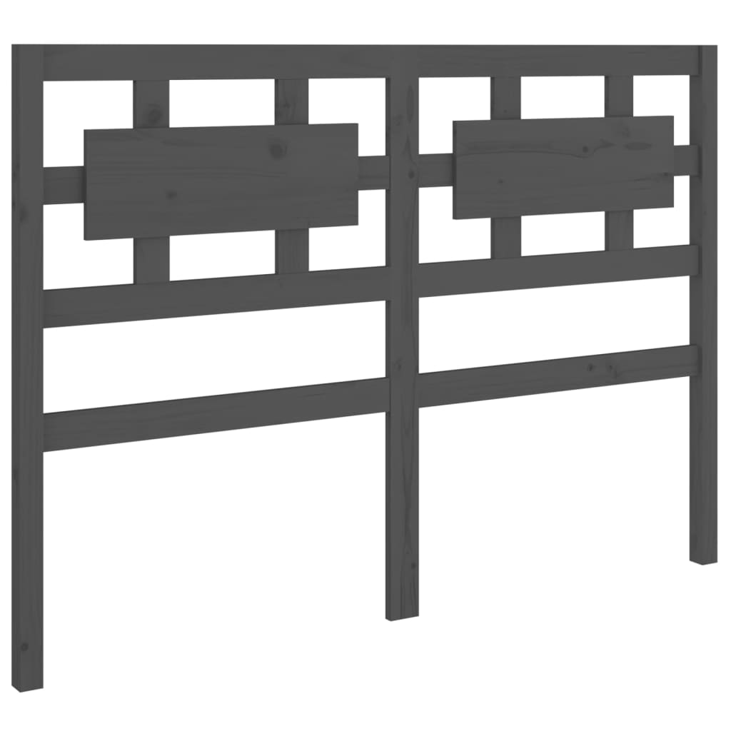Bed Headboard Grey 185.5x4x100 cm Solid Wood Pine