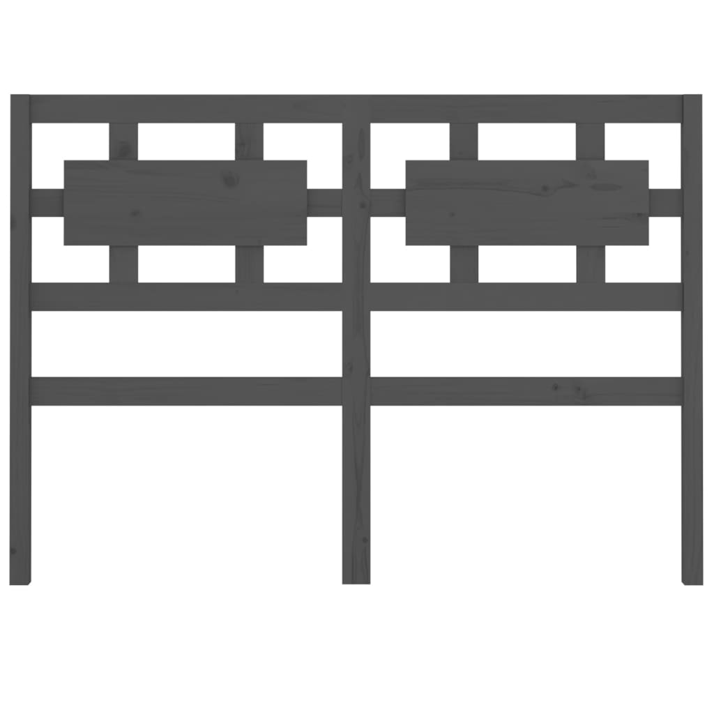 Bed Headboard Grey 185.5x4x100 cm Solid Wood Pine