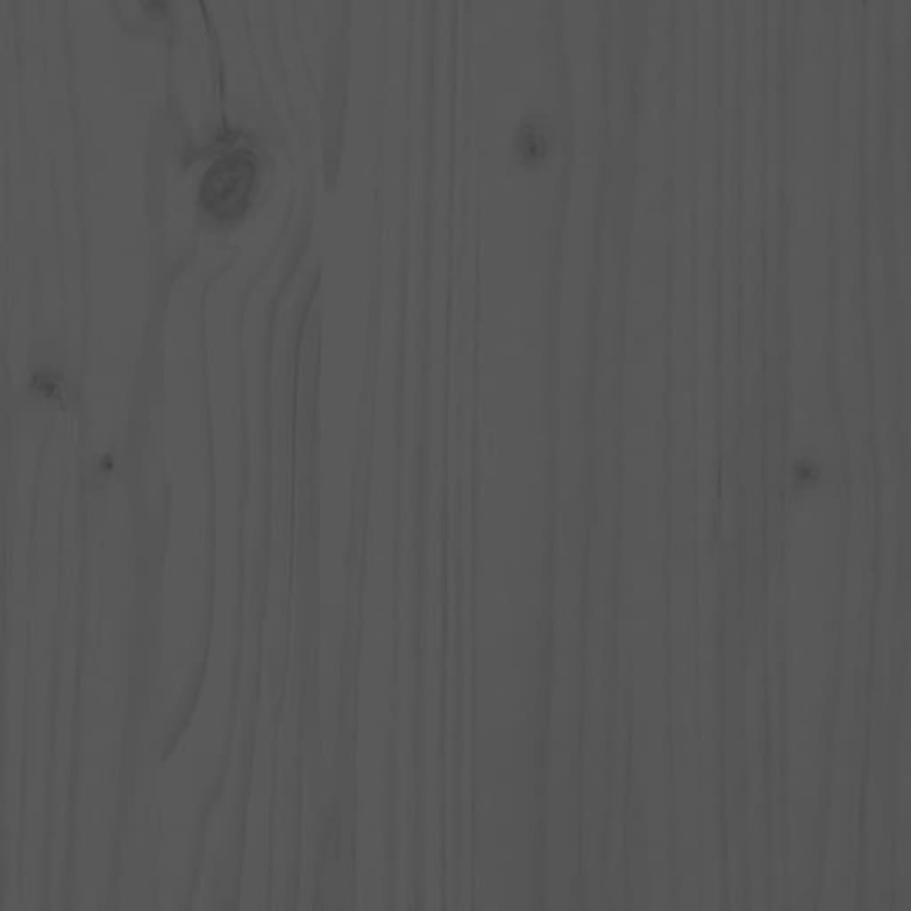 Bed Headboard Grey 205.5x4x100 cm Solid Wood Pine