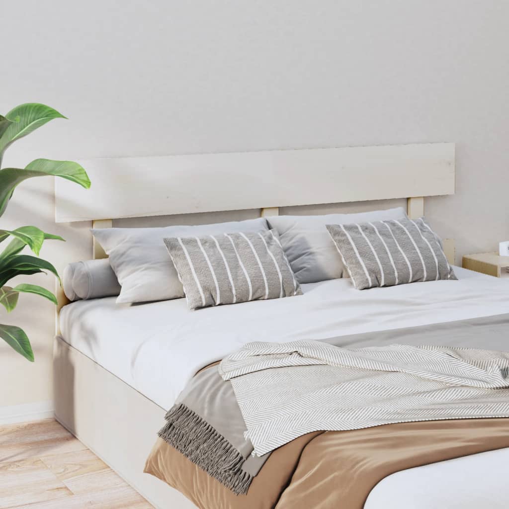Bed Headboard White 154x3x81 cm Solid Wood Pine