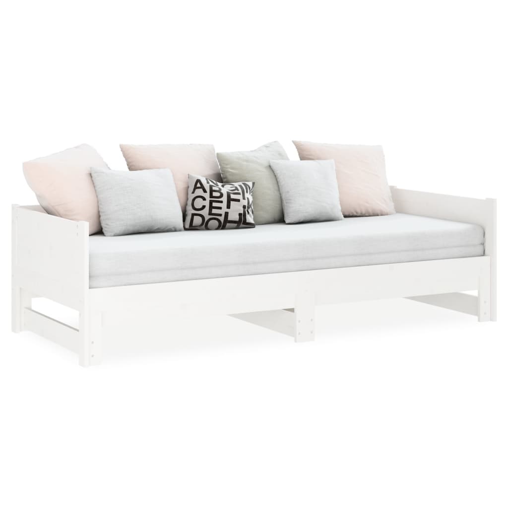 Pull-out Day Bed without Mattress White 2x(80x200) cm