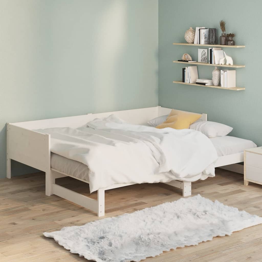 Pull-out Day Bed without Mattress White 2x(80x200) cm