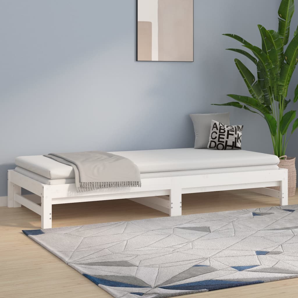 Pull-out Day Bed without Mattress White 2x(80x200) cm