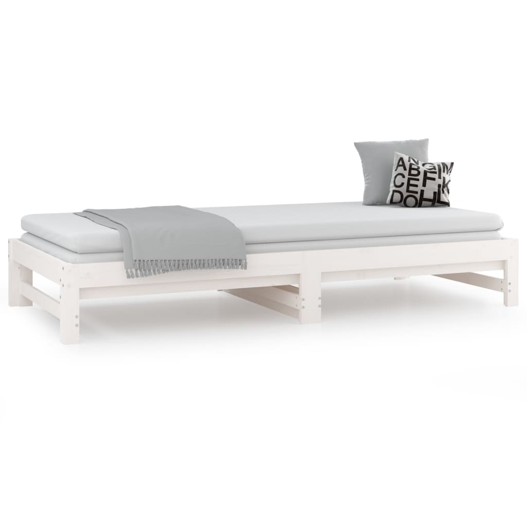 Pull-out Day Bed without Mattress White 2x(80x200) cm
