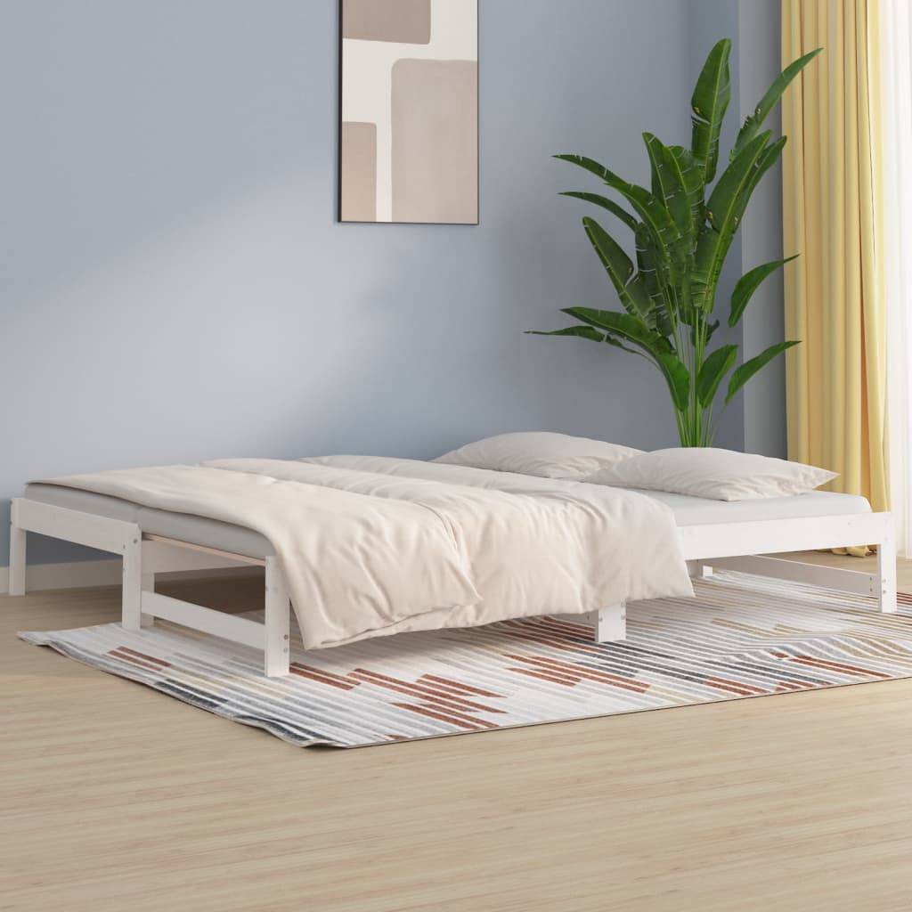 Pull-out Day Bed without Mattress White 2x(80x200) cm