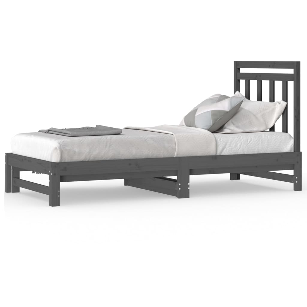 Pull-out Day Bed without Mattress Grey 2x(90x200) cm