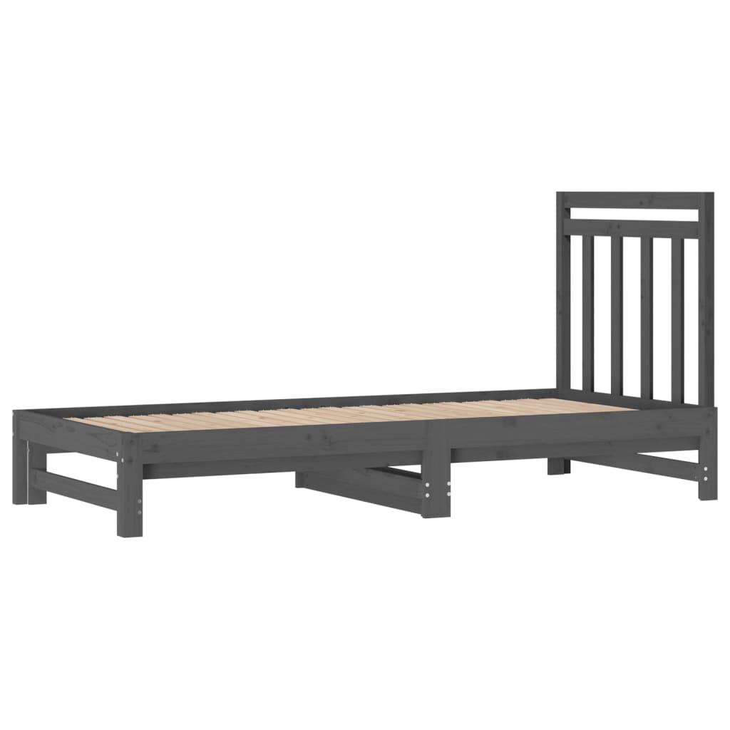 Pull-out Day Bed without Mattress Grey 2x(90x200) cm