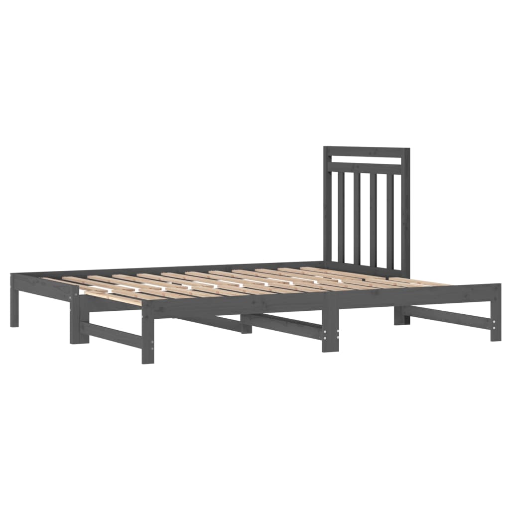 Pull-out Day Bed without Mattress Grey 2x(90x200) cm