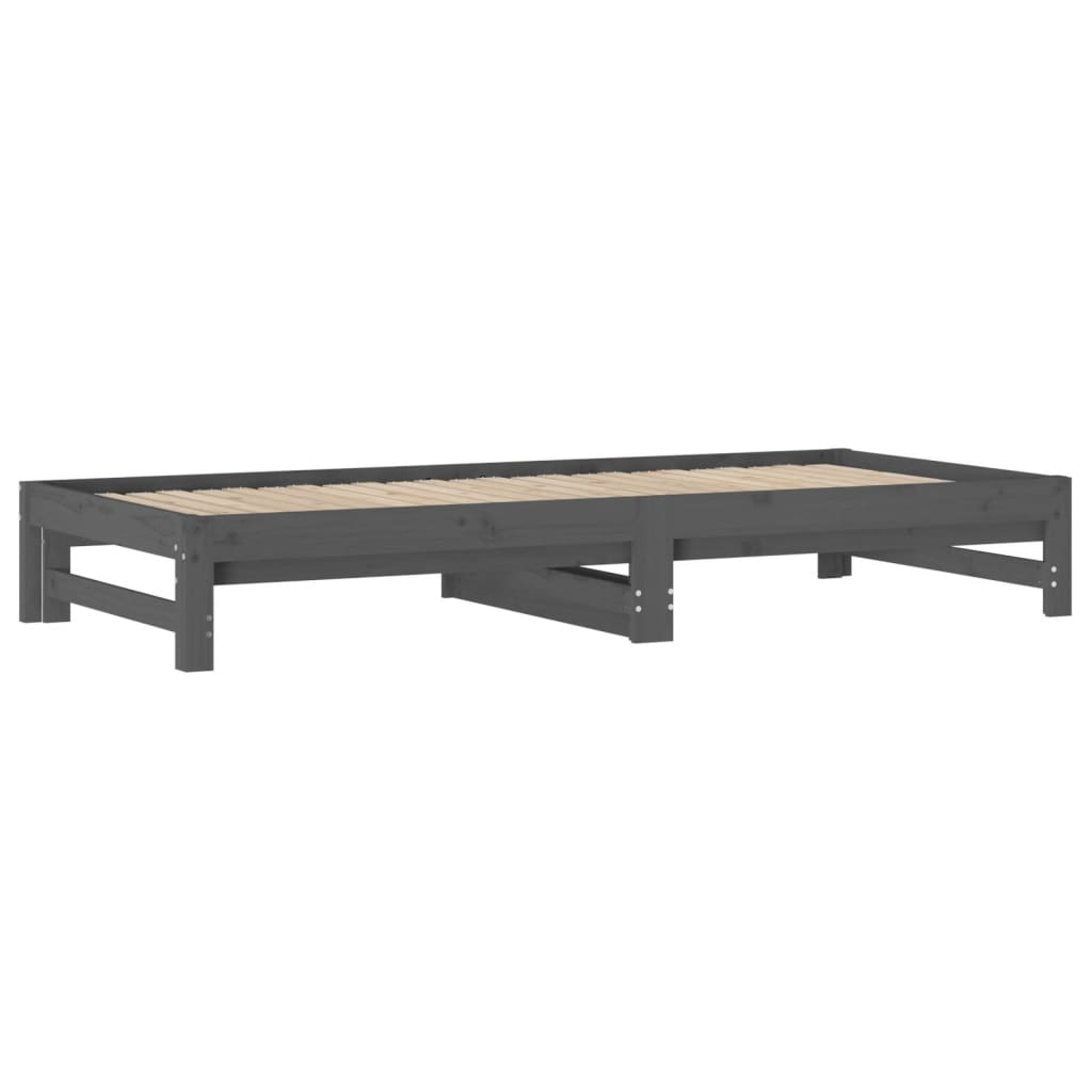 Pull-out Day Bed without Mattress Grey 2x(90x200) cm