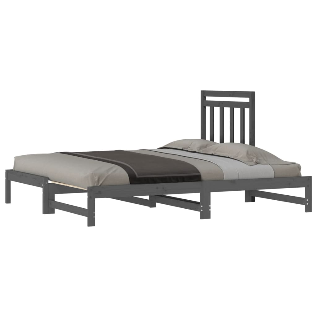 Pull-out Day Bed without Mattress Grey 2x(90x200) cm