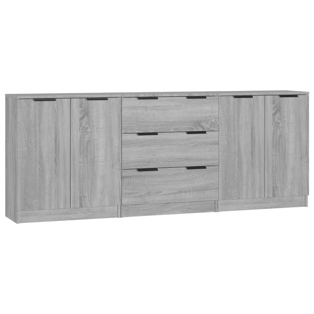 3 Piece Sideboards Grey Sonama Engineered Wood