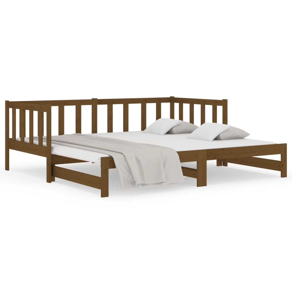 Pull-out Day Bed without Mattress Honey Brown 2x(90x190)cm