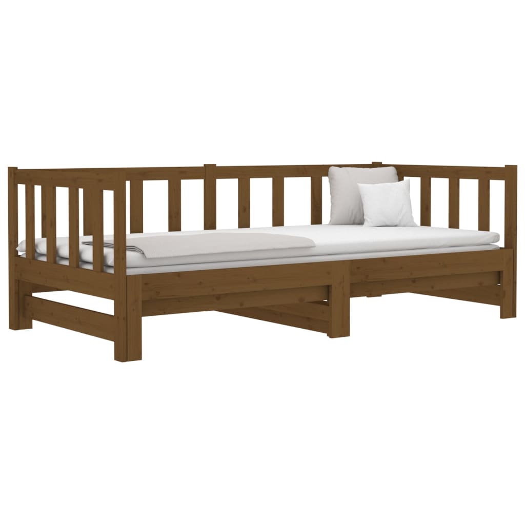 Pull-out Day Bed without Mattress Honey Brown 2x(90x190)cm