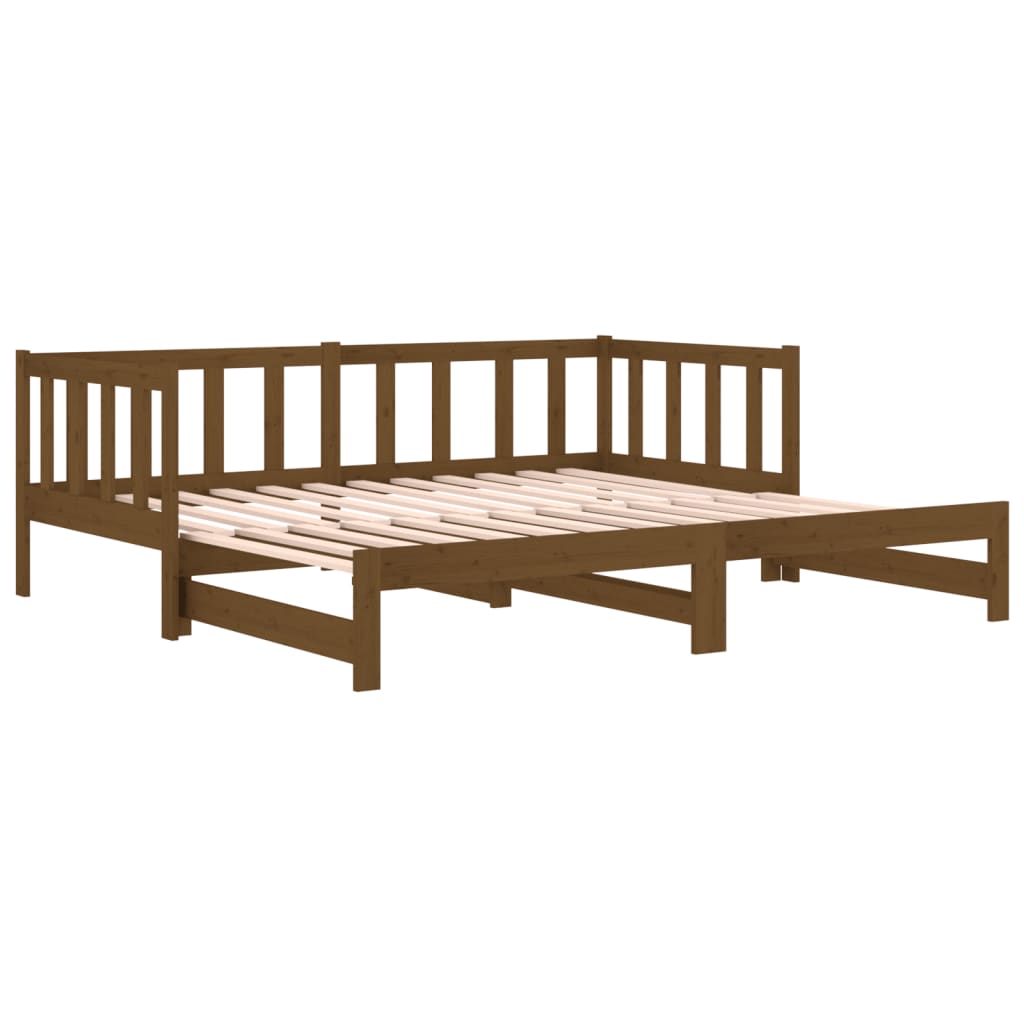 Pull-out Day Bed without Mattress Honey Brown 2x(90x190)cm