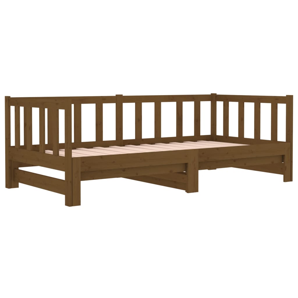 Pull-out Day Bed without Mattress Honey Brown 2x(90x190)cm