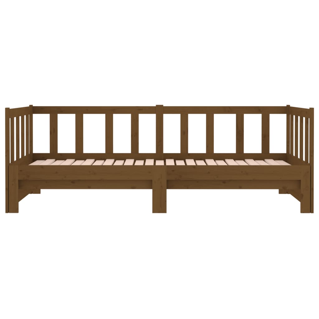 Pull-out Day Bed without Mattress Honey Brown 2x(90x190)cm