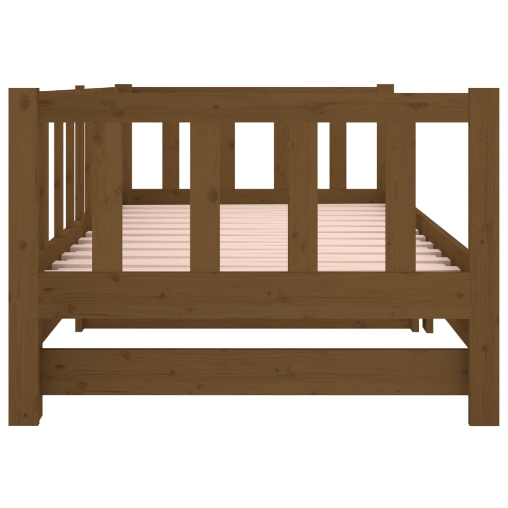 Pull-out Day Bed without Mattress Honey Brown 2x(90x190)cm