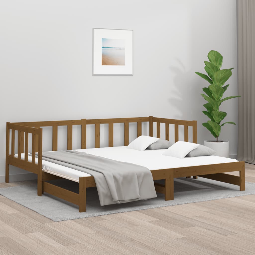 Pull-out Day Bed without Mattress Honey Brown 2x(90x190)cm