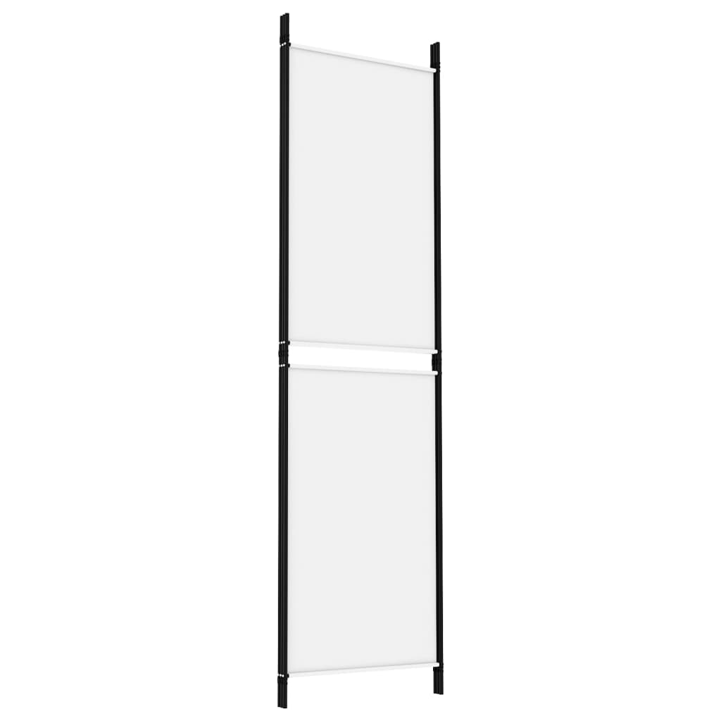 3-Panel Room Divider White 150x180 cm Fabric