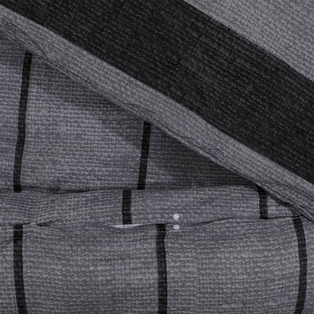 Duvet Cover Set Dark Grey 135x200 cm Cotton