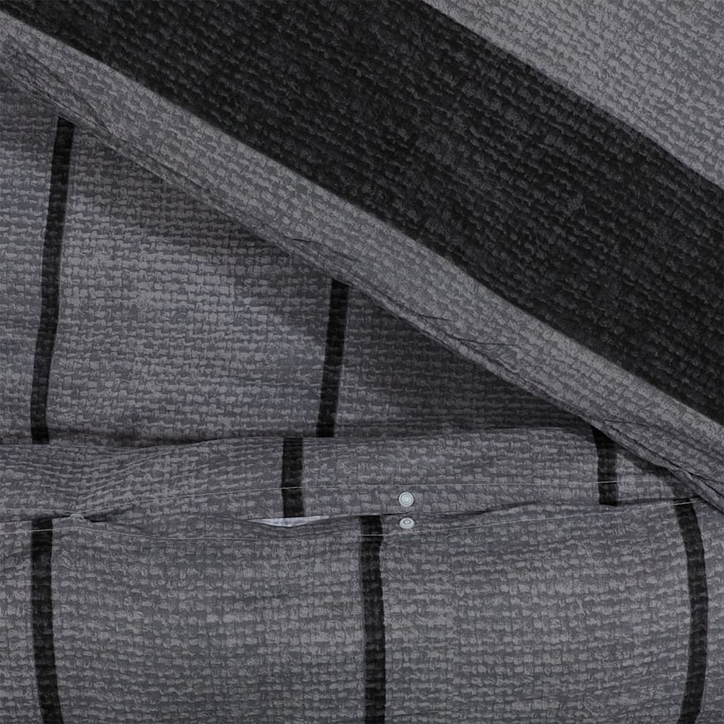 Duvet Cover Set Dark Grey 225x220 cm Cotton