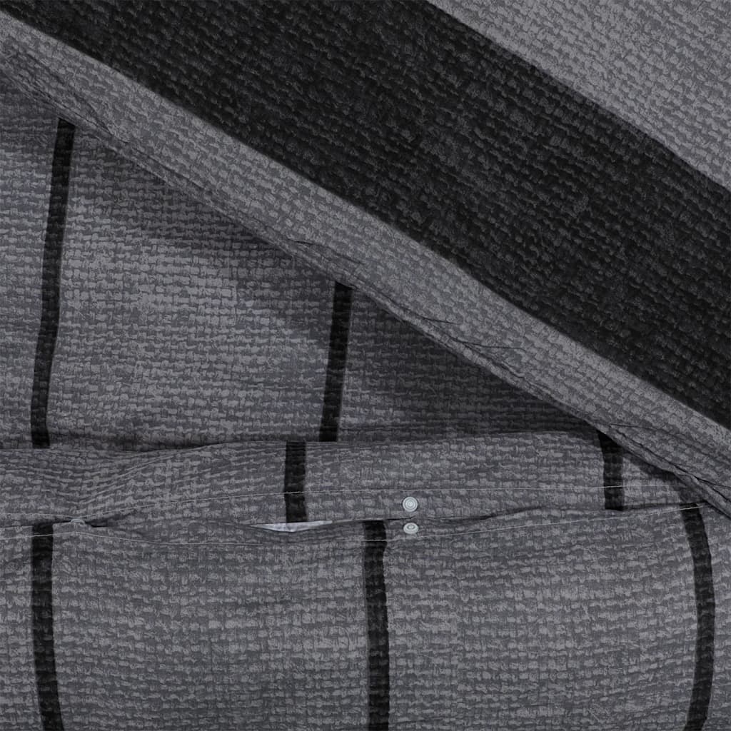 Duvet Cover Set Dark Grey 260x220 cm Cotton