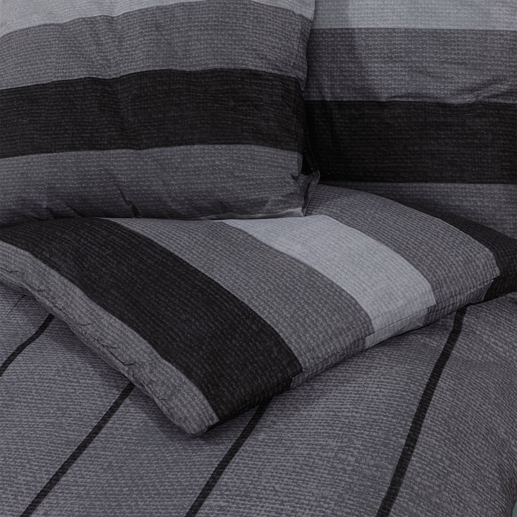 Duvet Cover Set Dark Grey 260x220 cm Cotton