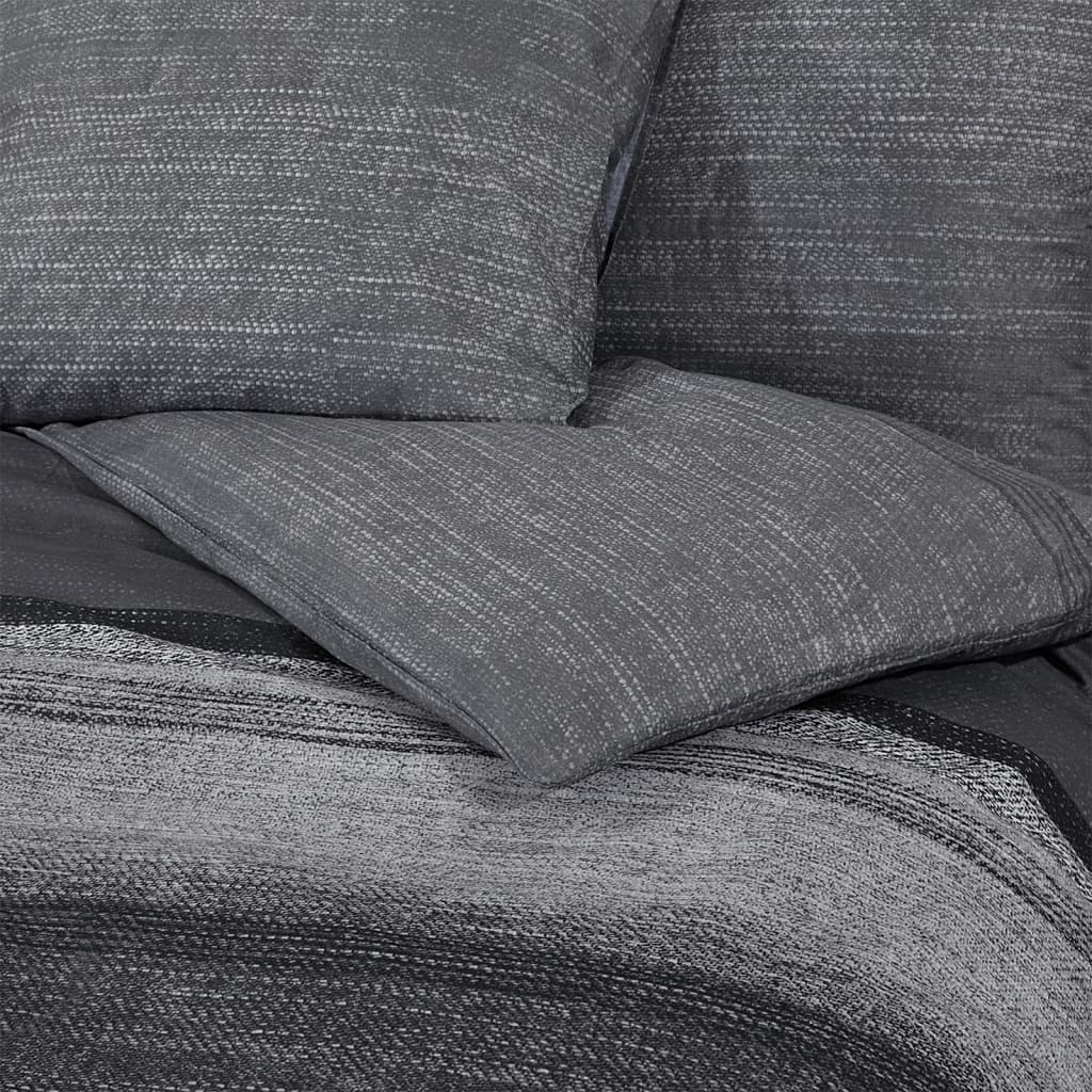 Duvet Cover Set Dark Grey 140x200 cm Cotton