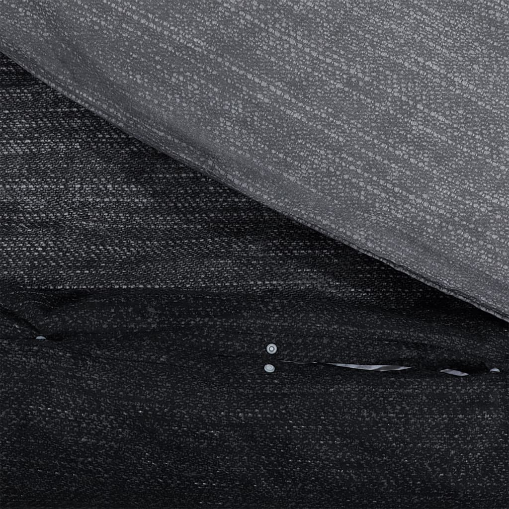 Duvet Cover Set Dark Grey 225x220 cm Cotton