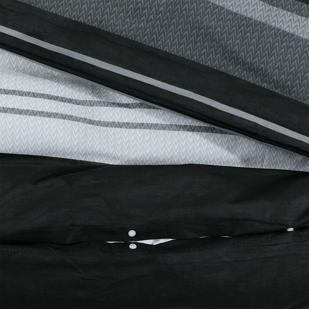 Duvet Cover Set Black and White 155x220 cm Cotton