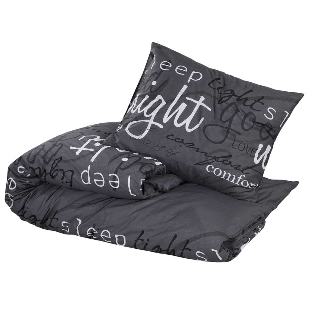 Duvet Cover Set Black 260x220 cm Cotton