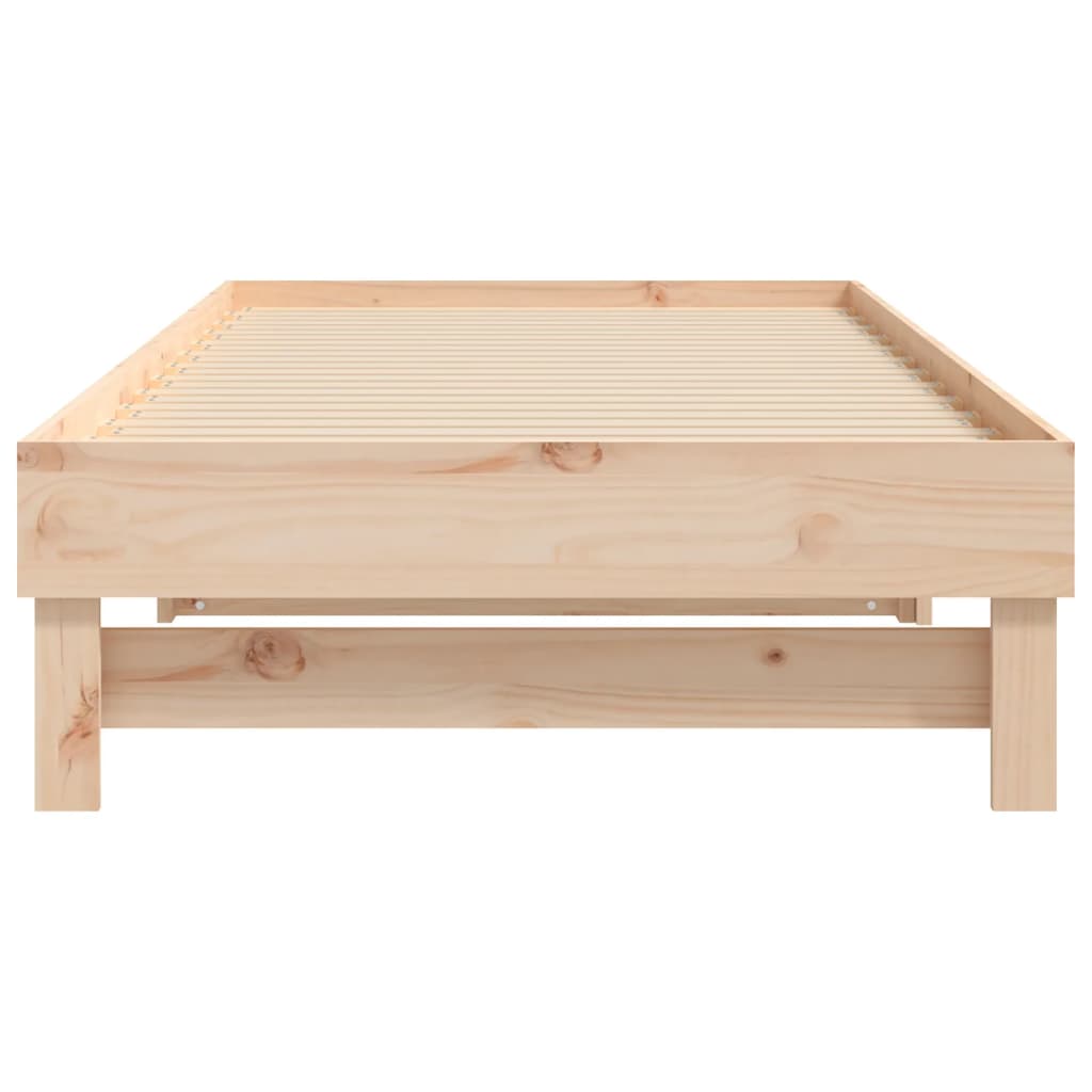 Pull-out Day Bed without Mattress 2x(90x200) cm Solid Wood Pine