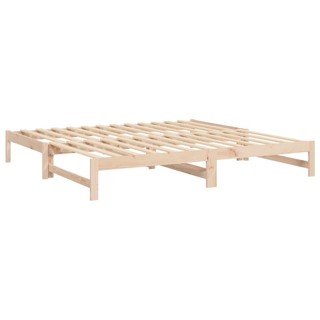 Pull-out Day Bed without Mattress 2x(90x200) cm Solid Wood Pine