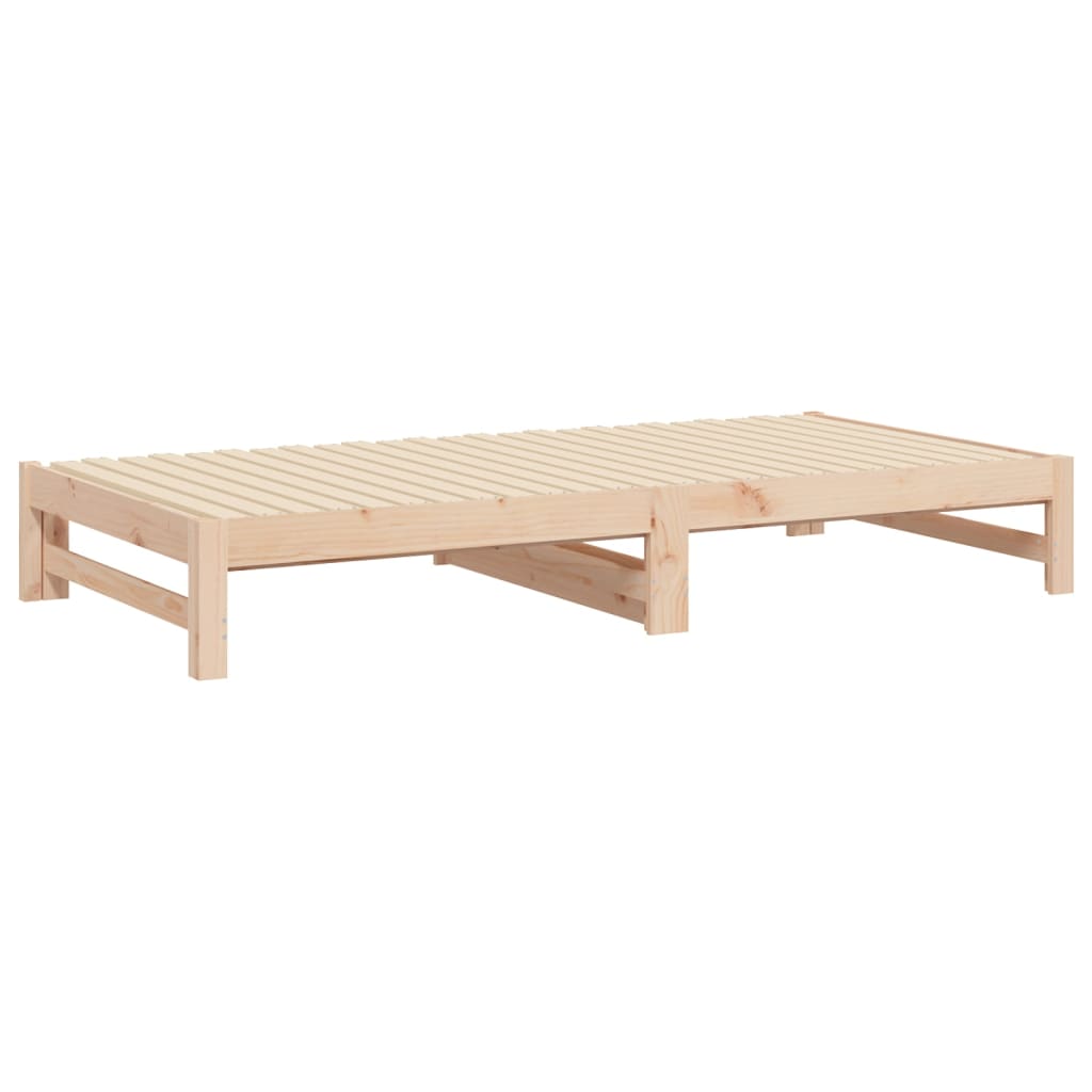 Pull-out Day Bed without Mattress 2x(90x200) cm Solid Wood Pine