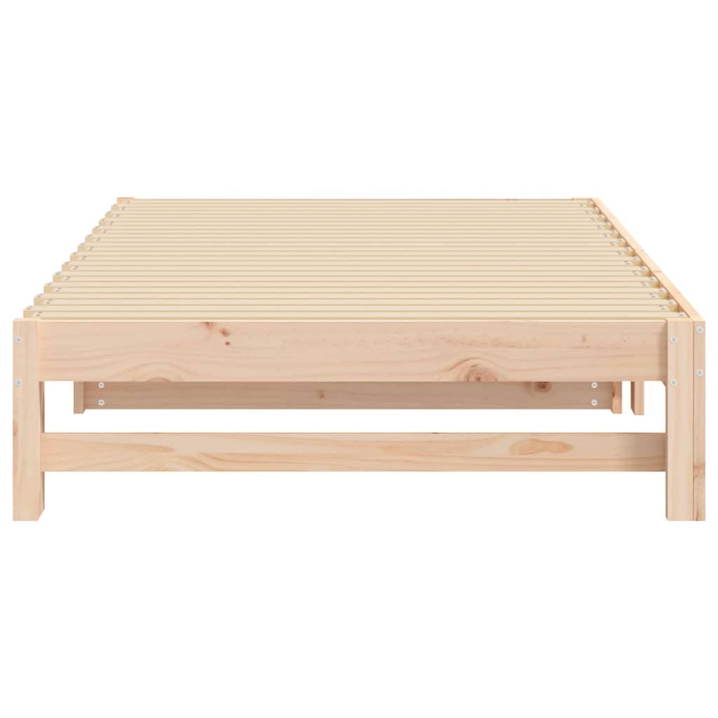 Pull-out Day Bed without Mattress 2x(90x200) cm Solid Wood Pine