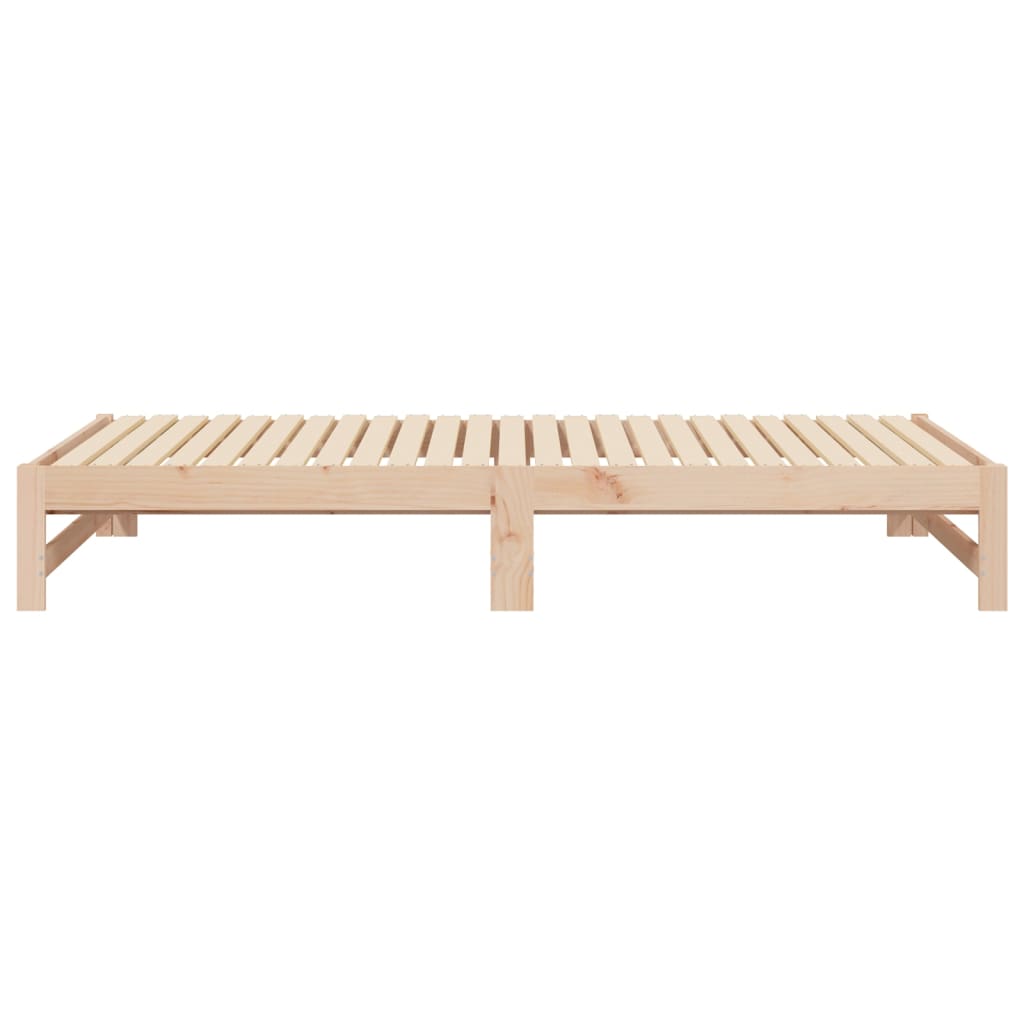 Pull-out Day Bed without Mattress 2x(90x200) cm Solid Wood Pine