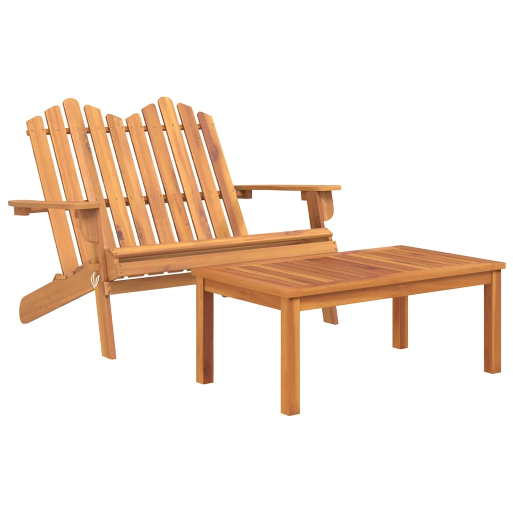 5 Piece Adirondack Garden Lounge Set Solid Wood Acacia