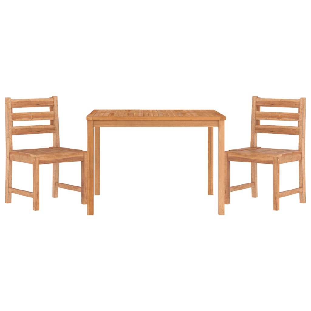 3 Piece Garden Dining Set Solid Wood Teak