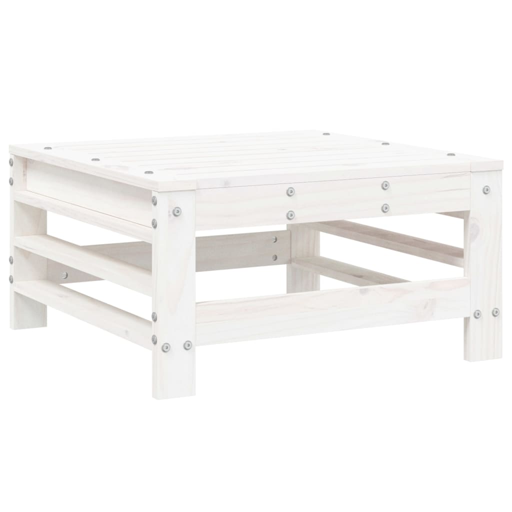 4 Piece Garden Lounge Set White Solid Wood Pine