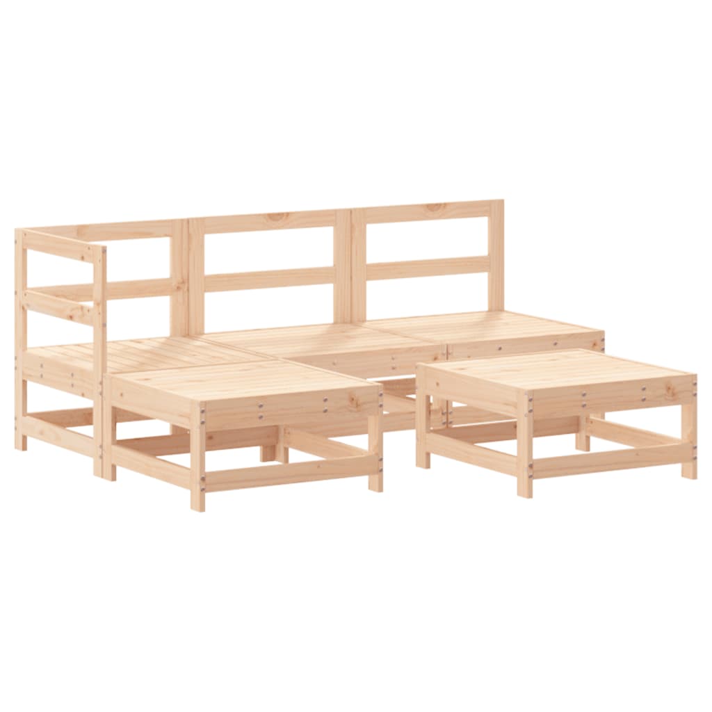 5 Piece Garden Lounge Set Solid Wood Pine