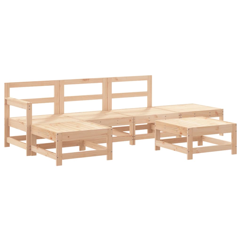 6 Piece Garden Lounge Set Solid Wood Pine