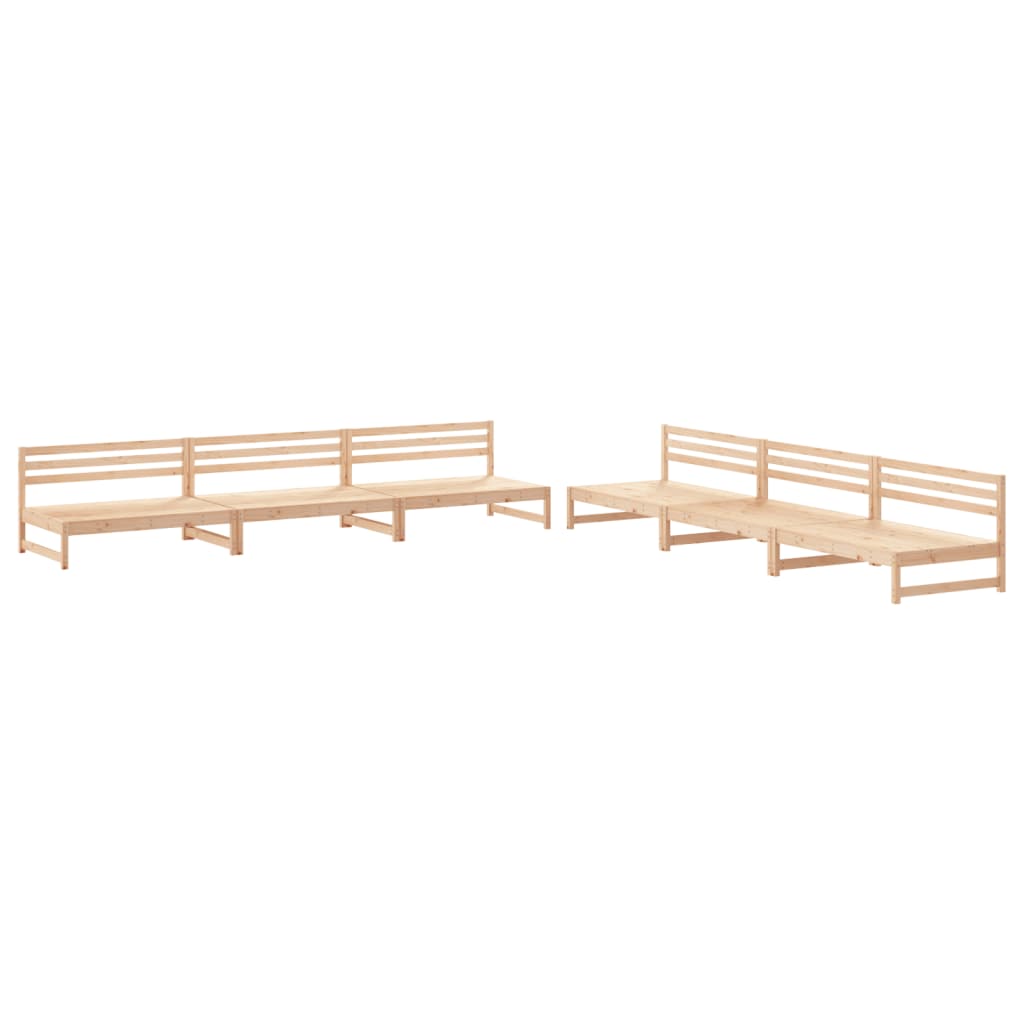 6 Piece Garden Lounge Set Solid Wood Pine