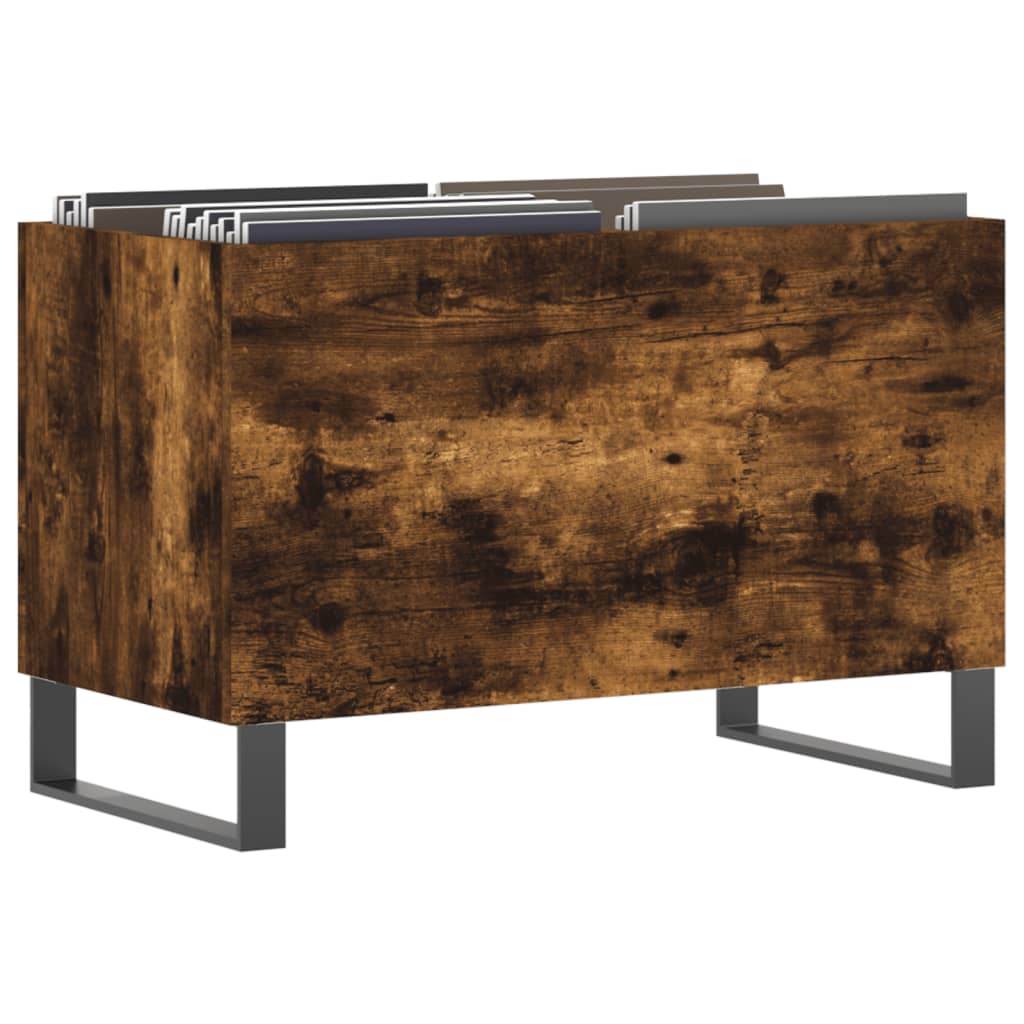 Record Cabinet Smoked Oak 74.5x38x48 cm Engineered Wood