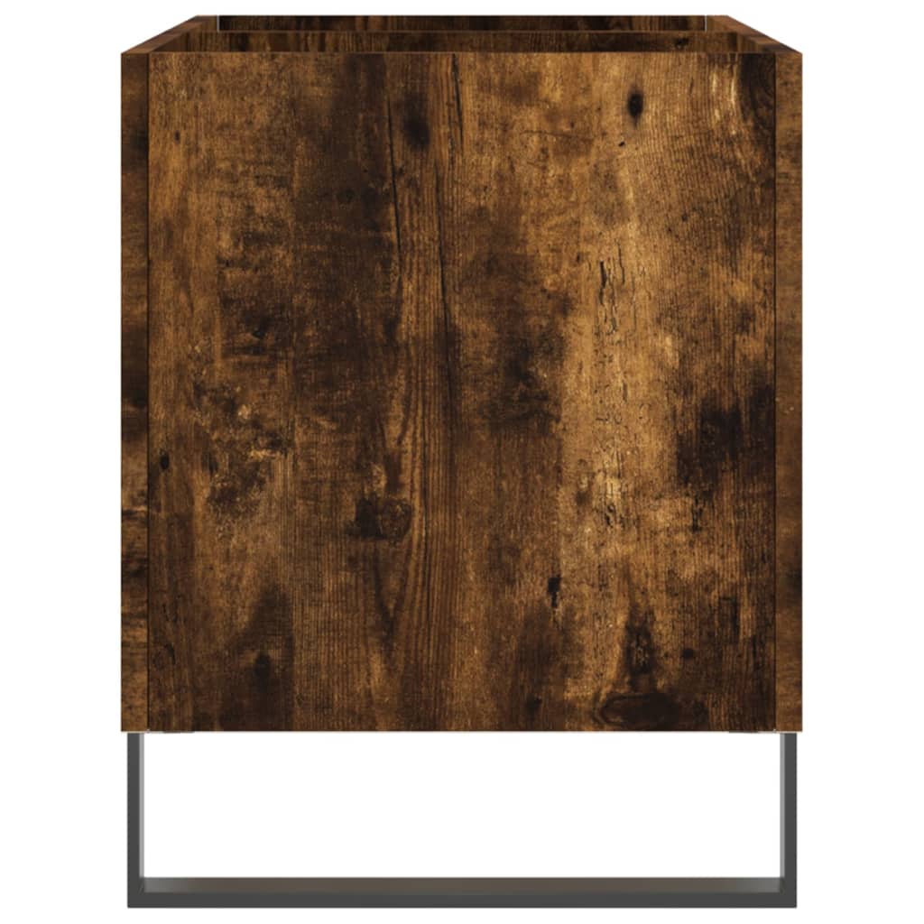 Record Cabinet Smoked Oak 74.5x38x48 cm Engineered Wood