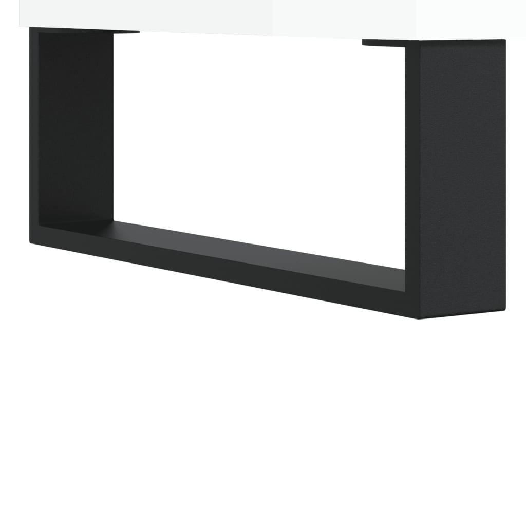 Record Cabinet High Gloss White 84.5x38x89 cm Engineered Wood