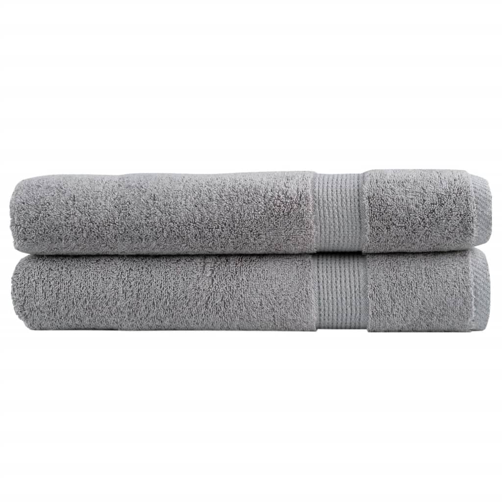 Premium Towels SOLUND 2pcs Grey 100x200cm 600gsm