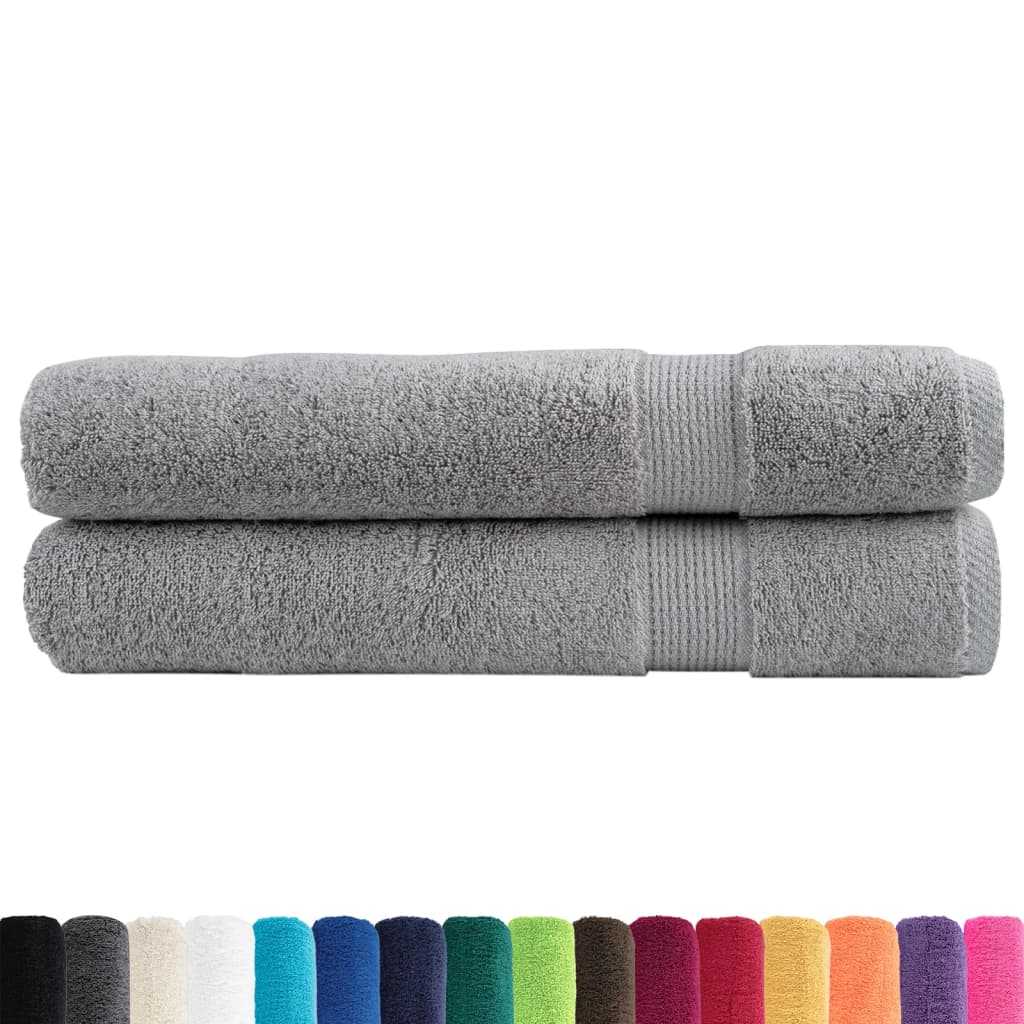Premium Towels SOLUND 2pcs Grey 100x200cm 600gsm