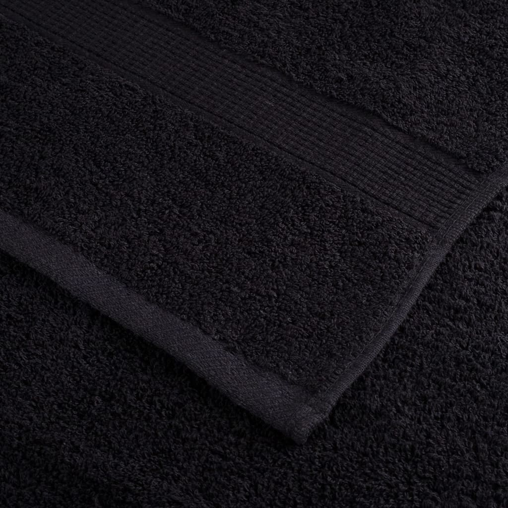 Premium Towels SOLUND 10 pcs Black 100x200 cm 600 gsm