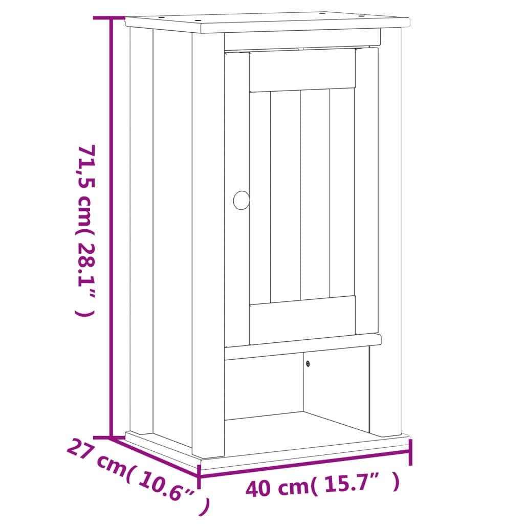 3 Piece Bathroom Furniture Set BERG White Solid Wood Pine