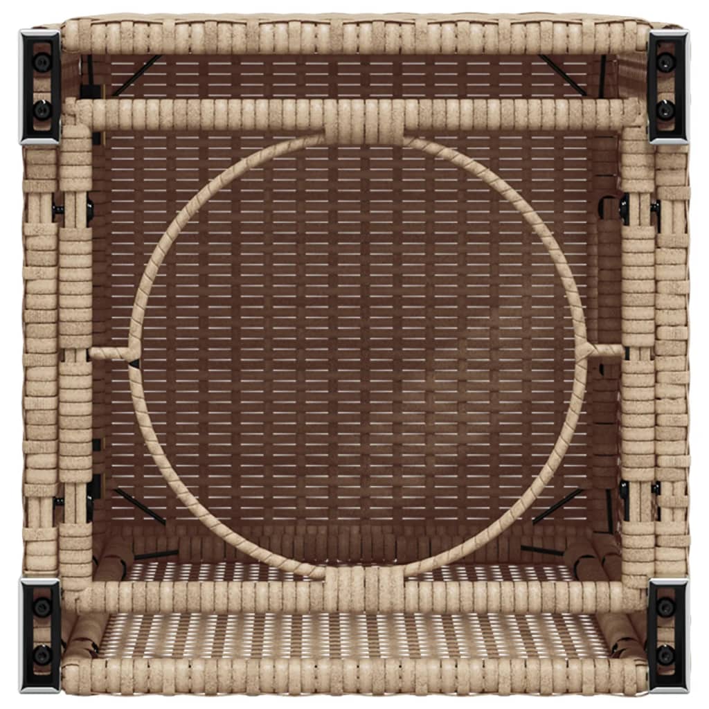 Propane Tank Cover Table Beige 40x40x60 cm Poly Rattan